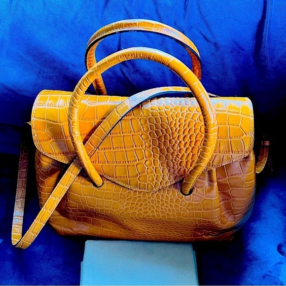 Patricia Nash Notely Croc Embossed Leather Flap Satchel Crossbody Bag - Picture 3 of 11